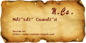 Máté Csanád névjegykártya
