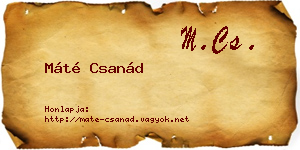 Máté Csanád névjegykártya